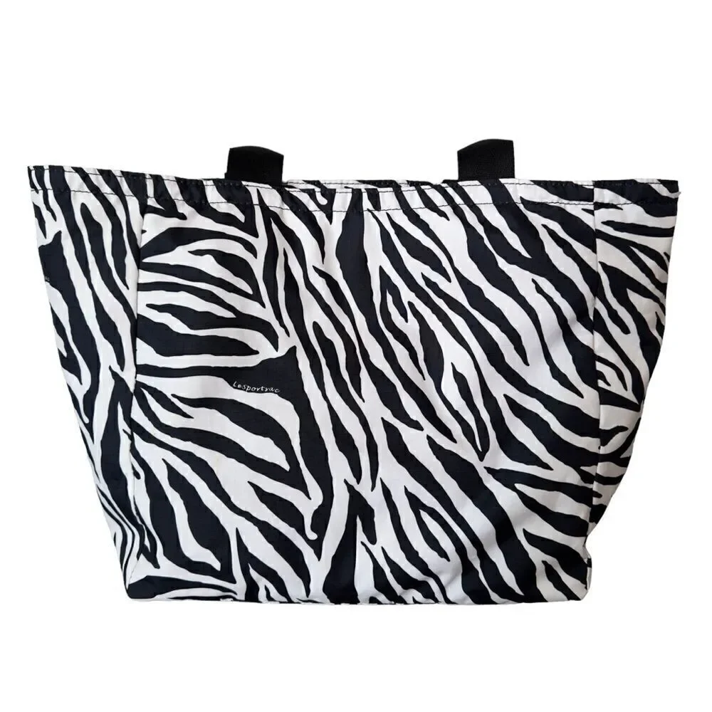 Le Sportsac Black & White Zebra Tote Bag - Picture 4 of 15